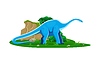 Vector clipart: Dinosaur, cartoon lizard Haplocanthosaurus species