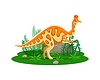 Dinosaurio de dibujos animados Corythosaurus lagarto prehistórico | Ilustración vectorial
