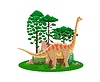 Vector clipart: Brachiosaurus prehistoric dino cartoon character