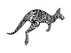 Vector clipart: Maori tribal kangaroo animal tattoo
