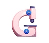 Vector clipart: Hospital font, cartoon microscope letter G
