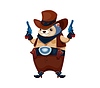 Vector clipart: Hedgehog cowboy, Western sheriff or robber bandit
