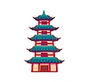 Vector clipart: Cartoon Asian tower building, traditional pagoda