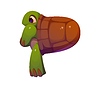 Cartoon underwater font turtle animal letter P