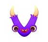 Vector clipart: Crazy monster character cartoon font letter V