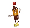 Cartoon groovy soy sauce character with funny face