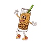 Groovy bubble tea character, funny tongue out face | Stock Vector Graphics