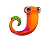Vector clipart: Crazy monster character cartoon font letter J