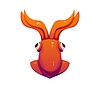 Cartoon underwater font squid animal letter Y