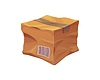 Vector clipart: Damaged, crumpled or broken delivery cardboard box