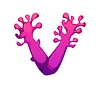Cartoon underwater font ocean corals letter V