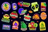 Tropical ripe fruits y2k groovy patch stickers | Stock Vector Graphics