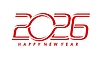 Happy new year 2026 calendar number icon