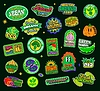 Organic vegan food y2k groovy patch stickers
