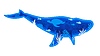 Paper cut blue whale silhouette in underwater