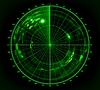 Pantalla de radar de barco o escaneo de sonar naval militar | Ilustración vectorial