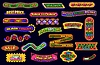 Vector clipart: Funky shopping and sale patch y2k groovy stickers