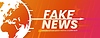 Fake news banner with speeding arrow, world map | Stock Vector Graphics