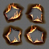 Realistic fire burn holes and edges scorched paper