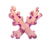 Cartoon underwater font ocean corals letter X