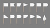 Vector clipart: Toothpick flags mockup, white banners set