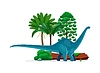 Vector clipart: Dinosaur, cartoon prehistoric lizard Brontosaurus