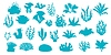Морские водоросли, морской коралловый риф, ламинария, силуэты губок