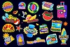 Travel, vacation, relax y2k groovy patch stickers | Stock Vector Graphics