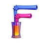 Vector clipart: Summer holiday party font cocktail straws letter F