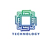 Computer chip, AI science icon or emblem | Stock Vector Graphics