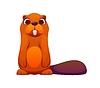 Letter L kids animal alphabet as cute beaver