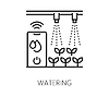 Smart watering icon, robot sustainable farming