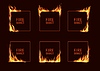 Realistic burning square frames with fire flames