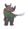 Cartoon rhinoceros animal pirate captain corsair | Stock Vector Graphics