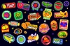 Наклейки-патчи для сока из тропических фруктов y2k groovy patch stickers | Векторный клипарт