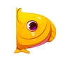 Cartoon underwater font funny fish letter D