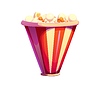 Cartoon circus font letter V as popcorn bucket