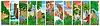 Prehistoric dinosaur cute characters collage