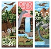 8 bit pixel art dinosaurs in Jurassic dino park