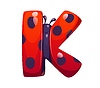 Ladybug insect cartoon font typeset letter K
