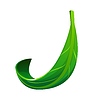 Tree green leaf font, eco typeset letter J