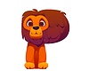 Letter P kids animal alphabet as cartoon lion