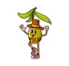 Cartoon groovy olive cowboy and bandit vegetable