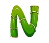 Forest bamboo branch font, typeset letter N