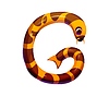 Vector clipart: Cartoon underwater font sea snake letter G
