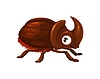 Cartoon funny rhinoceros beetle insect character