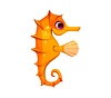 Vector clipart: Cartoon underwater font seahorse letter F