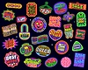 Vector clipart: Shopping sale y2k groovy retro stickers and labels