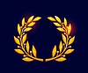 Vector clipart: Golden laurel wreath cartoon badge or frame