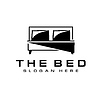 Vector clipart: Bedstead or bed icon, bedroom sleep home furniture